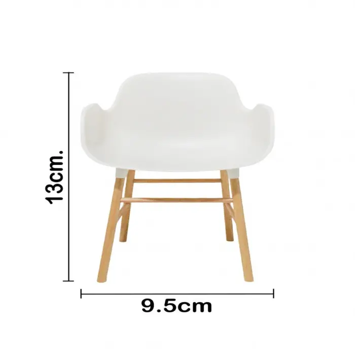Mini Silla Blanca con Patas de Madera - Image 4