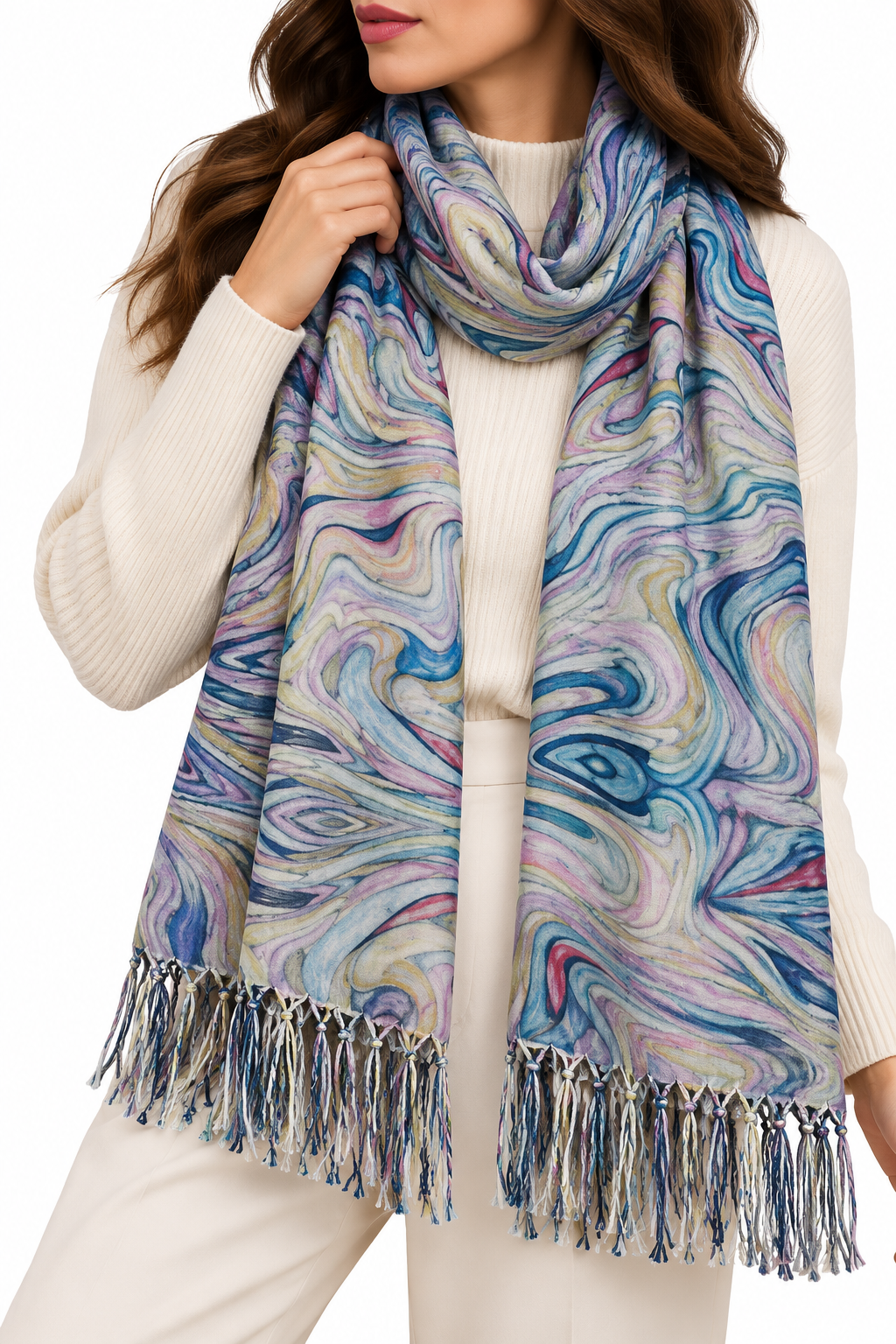 Pashmina Estampado Marmoleado Multicolor - Galerías el Triunfo