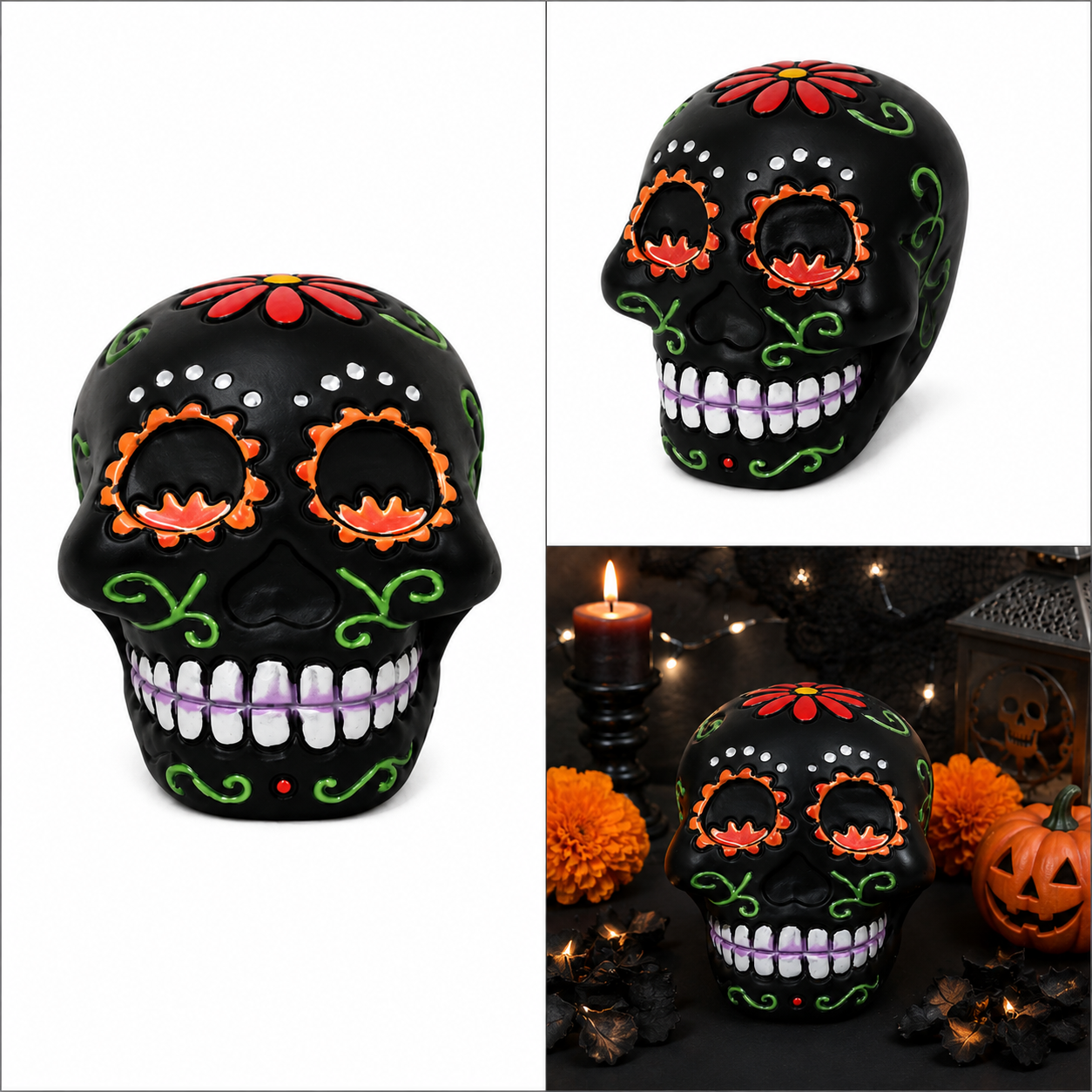 Calavera ‘Folklor Floral Grabado’