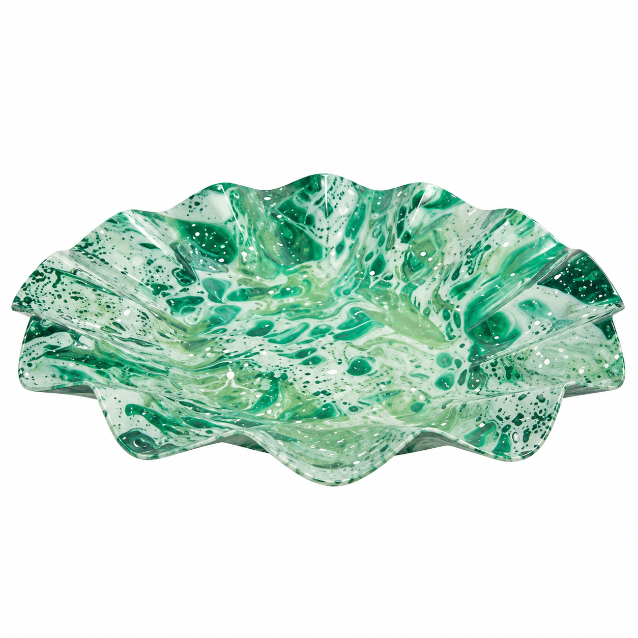 Tazón ‘Veta Marmolado’ Verde con Textura Mineral Galerías el Triunfo
