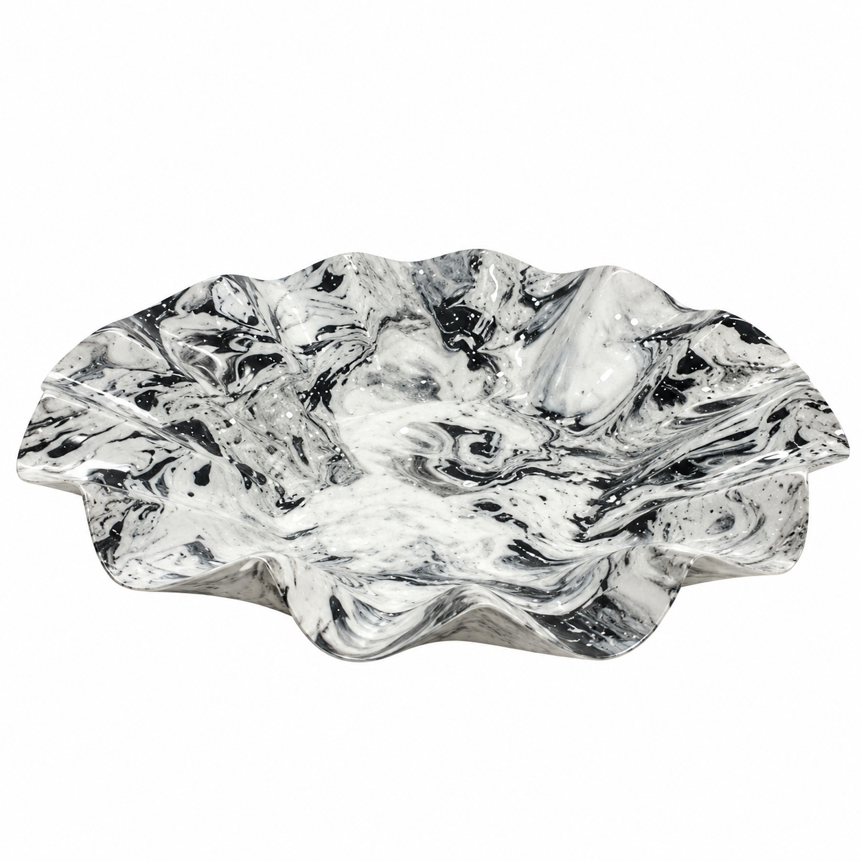 Tazón ‘Veta Marmolado’ Blanco con Textura Mineral Galerías el Triunfo