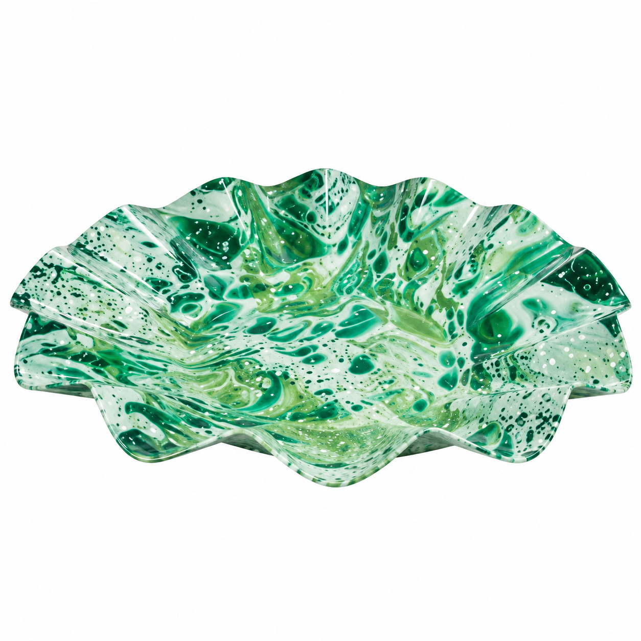 Tazón ‘Veta Marmolado’ Verde con Textura Mineral Galerías el Triunfo
