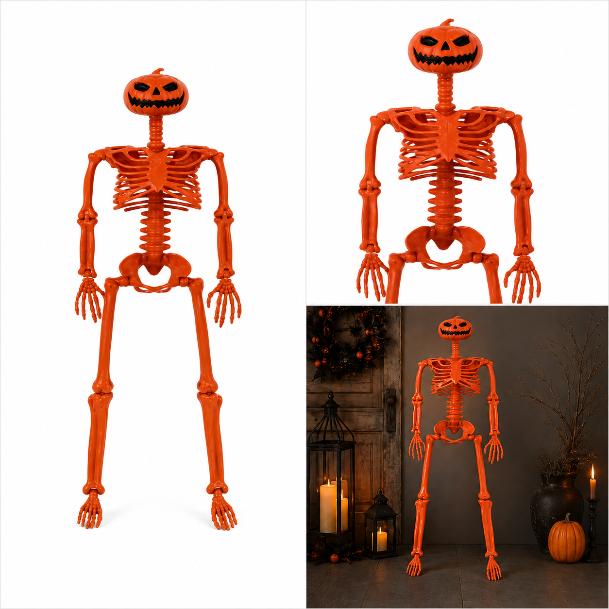 Esqueleto Decorativo ‘Cabeza de Calabaza’