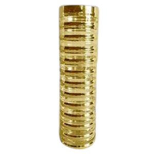 Florero Cilíndrico Anillado Dorado - Galerías el Triunfo