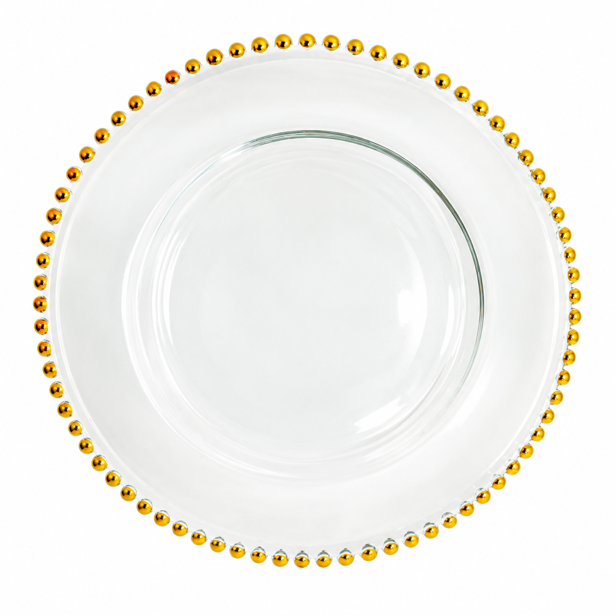 Bajo Plato con Borde de Perlas Doradas – Galerías el Triunfo