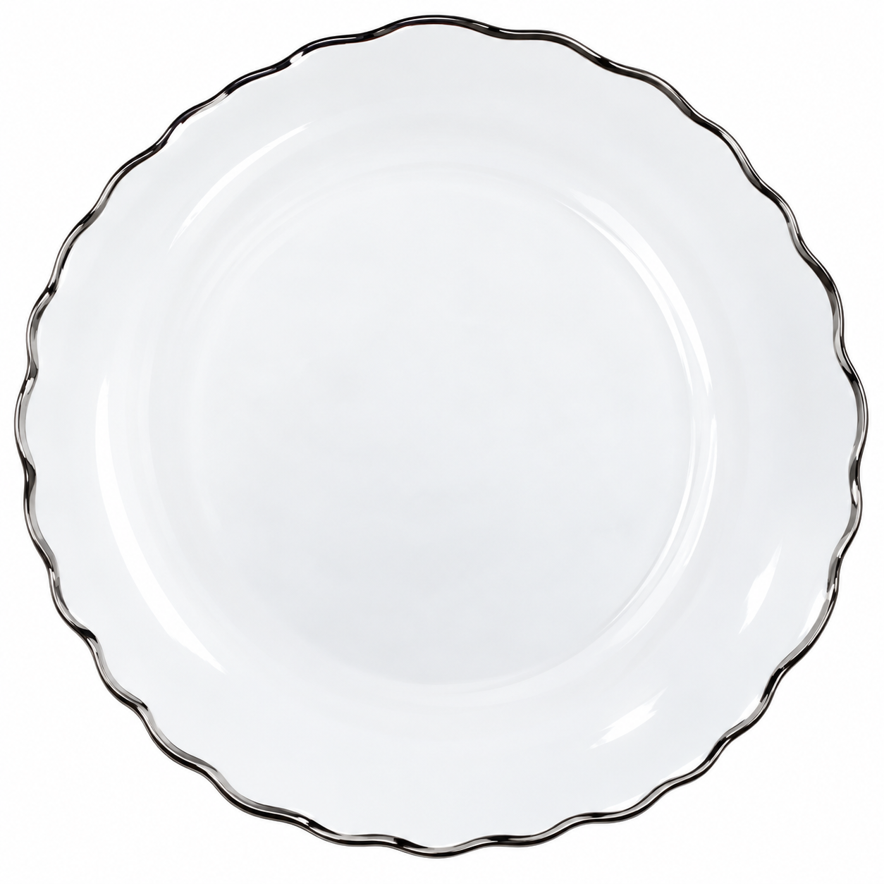 Bajo Plato Ondulado Craquelado Plateado – Galerías el Triunfo
