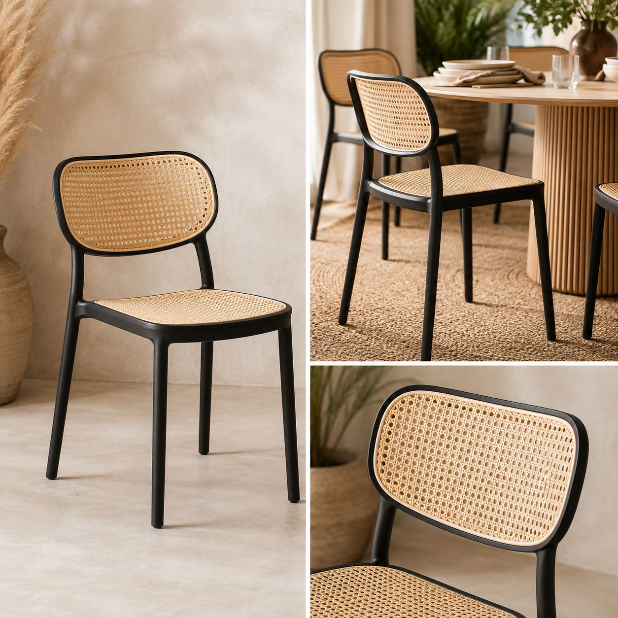Silla de Ratán Plástico Beige - Galerías el Triunfo