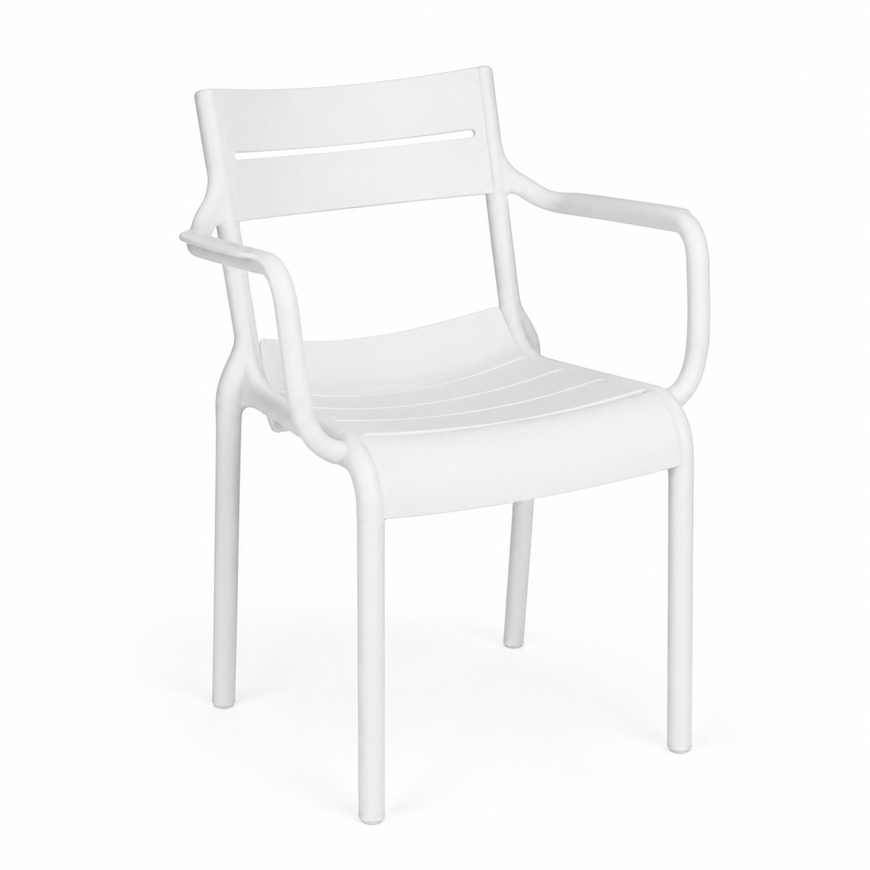 Silla Monoblock Blanca con Reposabrazos – Galerías el Triunfo