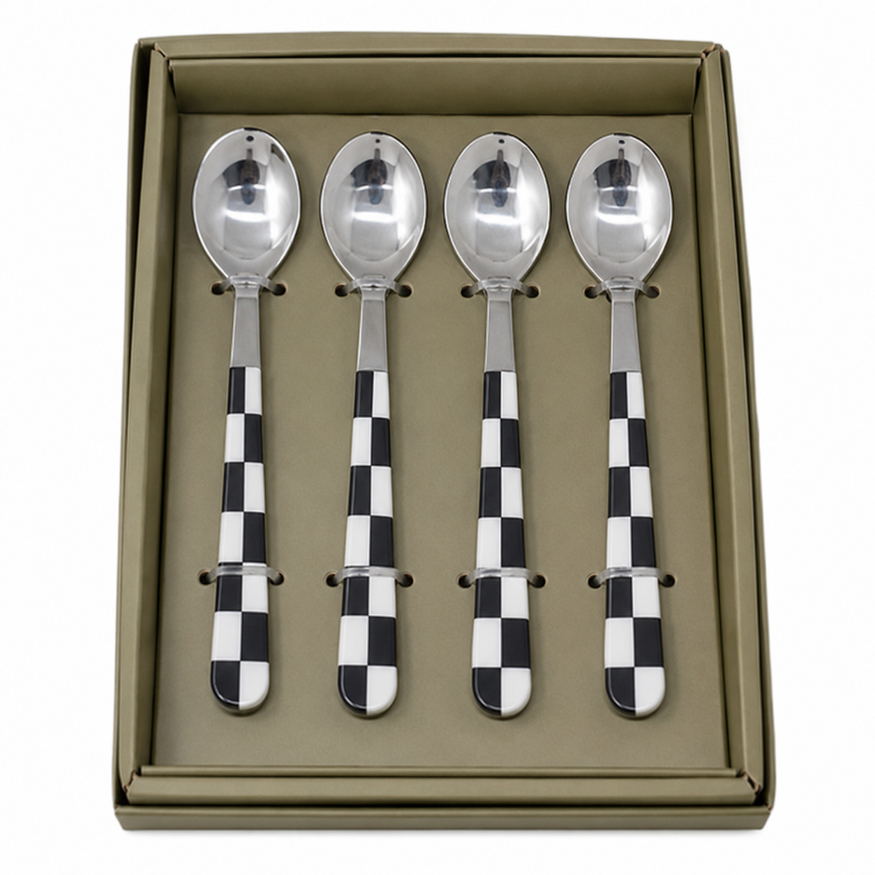 Set de 4 Cucharas Cafeteras 'Ajedrez' - Galerías el Triunfo