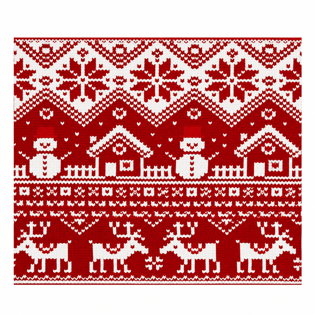 Set de 16 Servilletas “Tejido Navideño con Renos y Muñecos” – Galerías el Triunfo