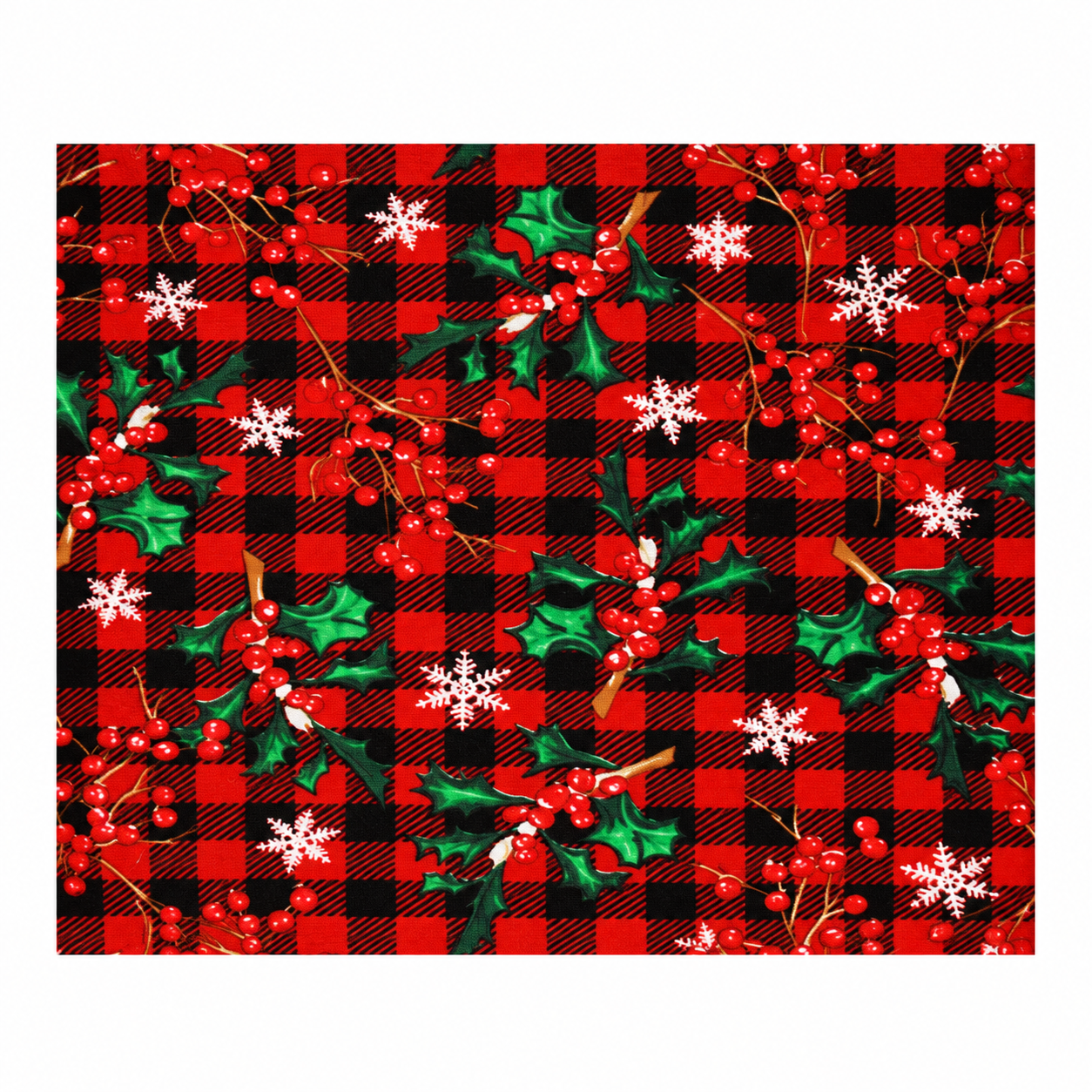 Set de 16 Servilletas “Cuadros Rojos con Acebo Navideño” – Galerías el Triunfo