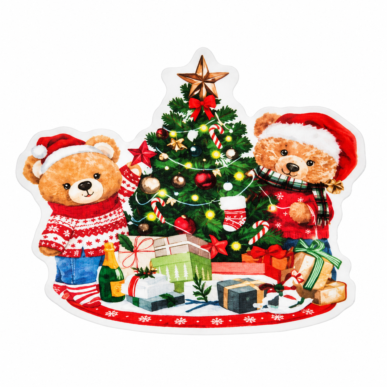 Set de 12 Servilletas “Ositos y Árbol Navideño” – Galerías el Triunfo
