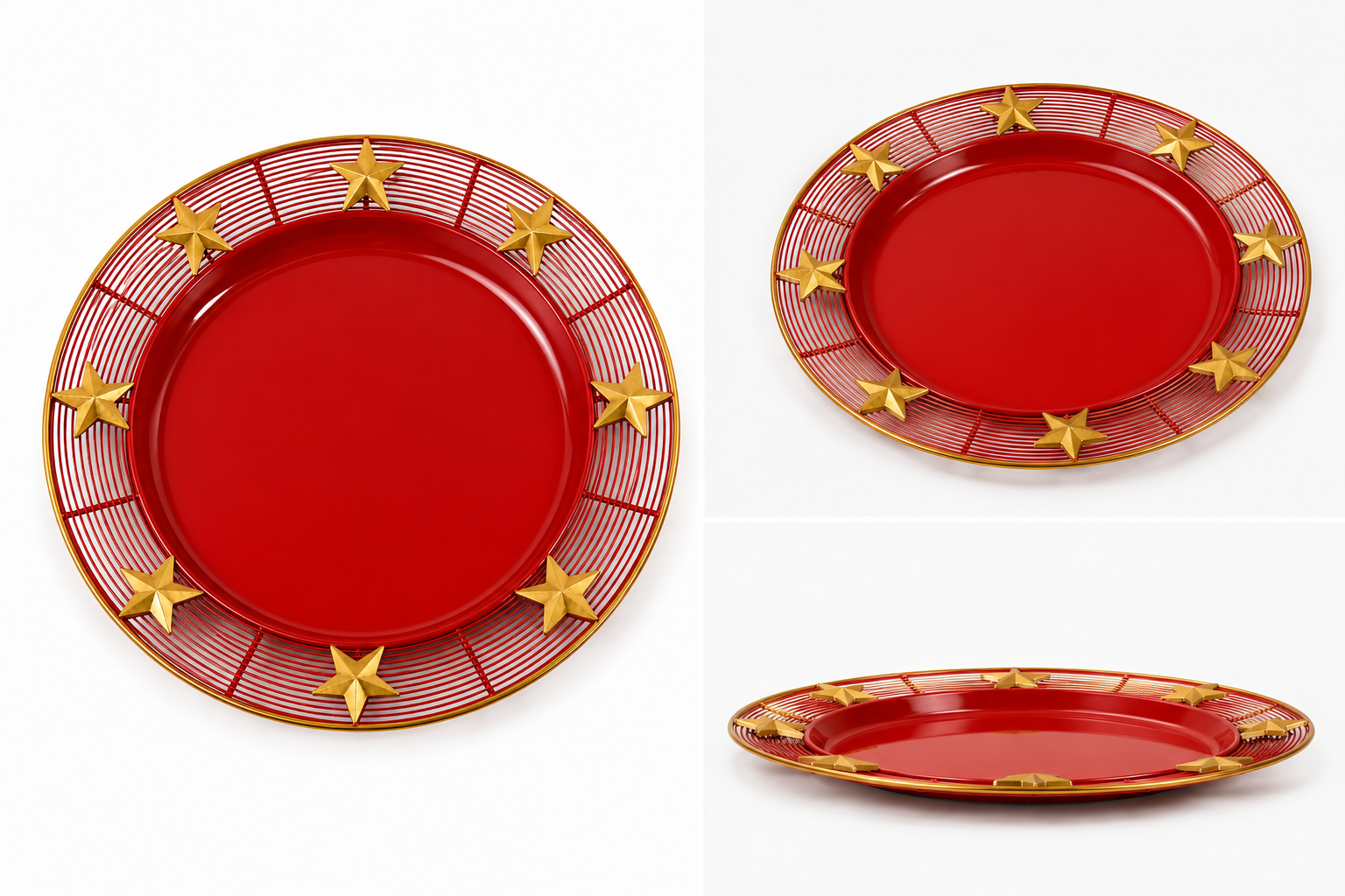 Bajo Plato ‘Hilos de Carmín Dorado’ – Galerías el Triunfo