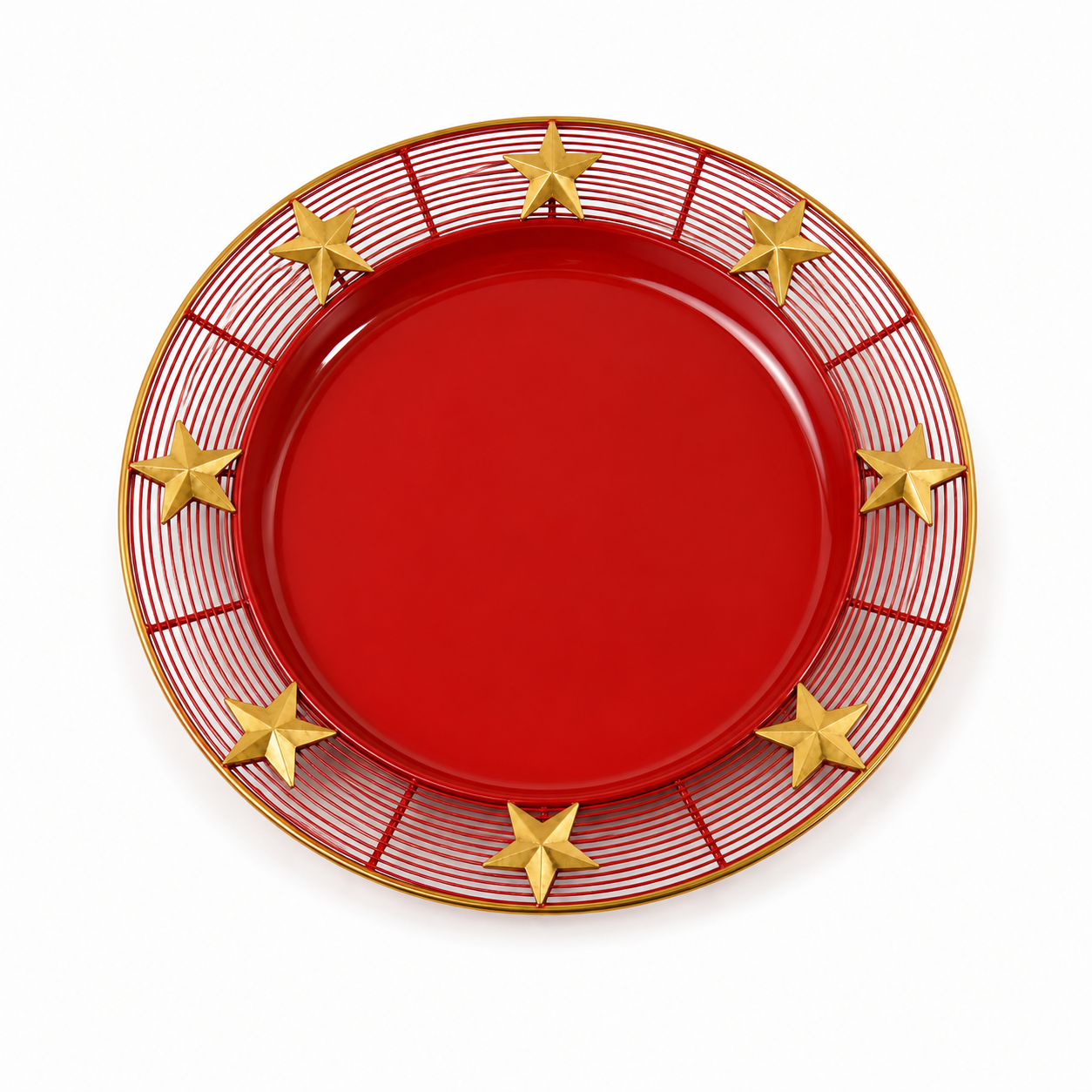 Bajo Plato 'Hilos de Carmín Dorado' - Galerías el Triunfo