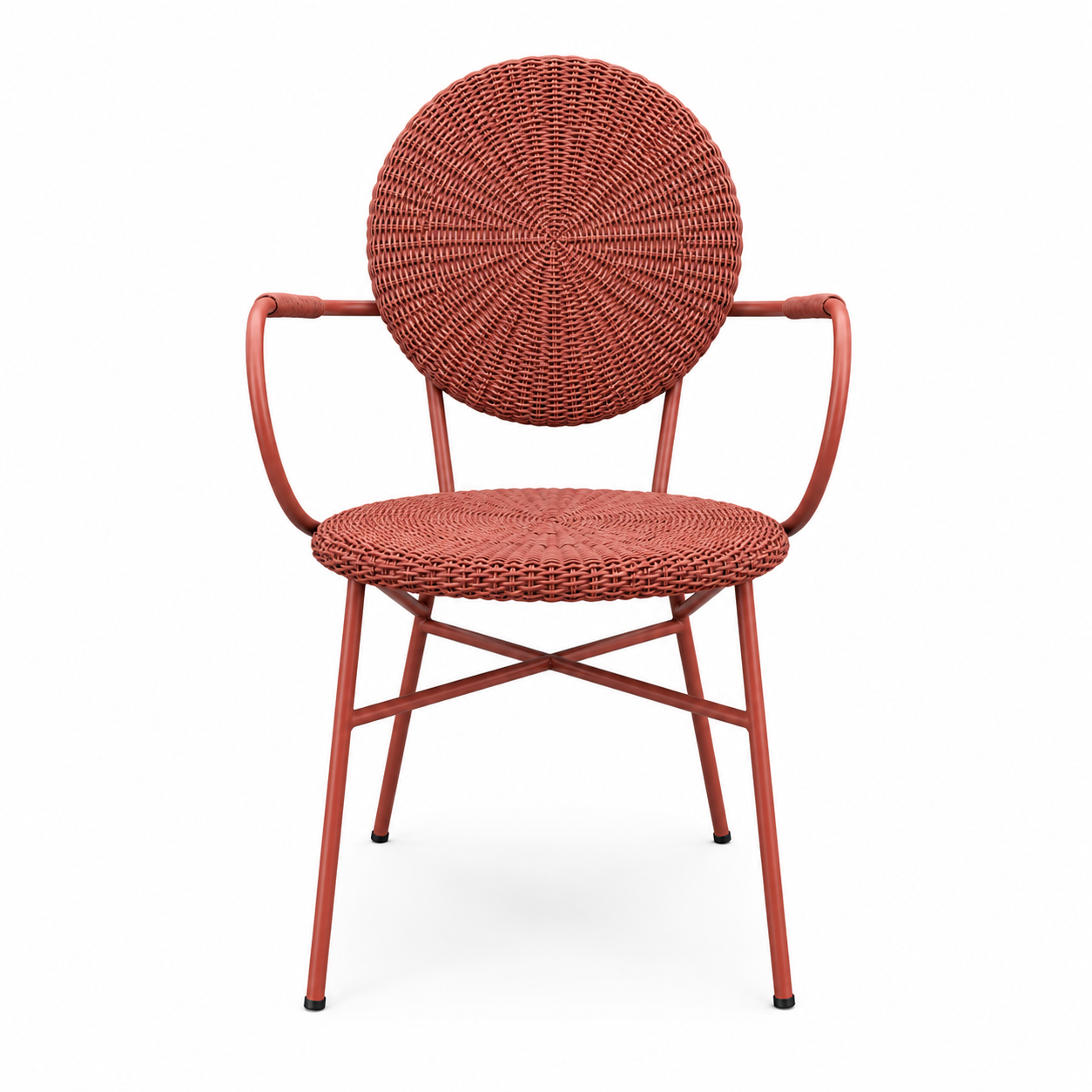 Silla con Descansabrazos "Terracotta Sun" en Rattan Sintético - Galerías el Triunfo