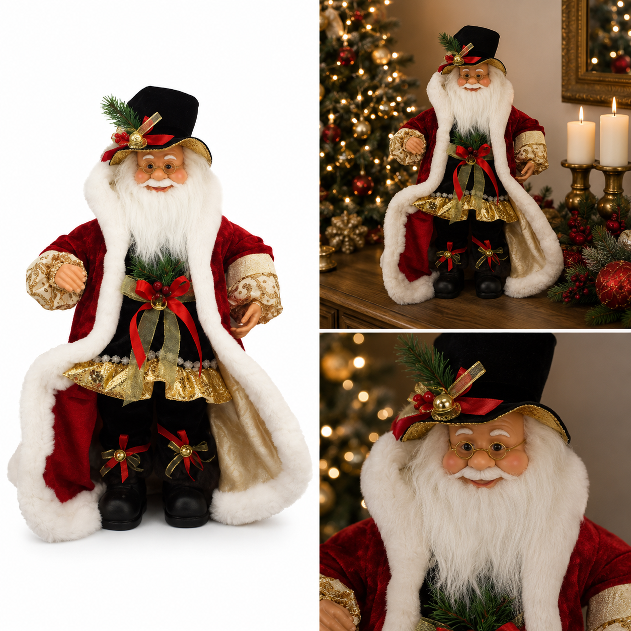 Santa con Abrigo y Sombrero de Gala- Galerías el Triunfo