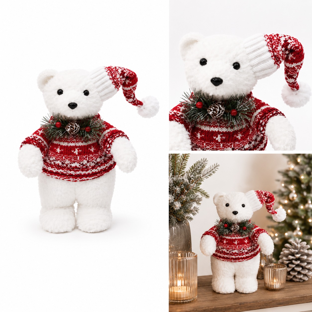 Oso Polar Navideño con Suéter Tejido – Galerías el Triunfo