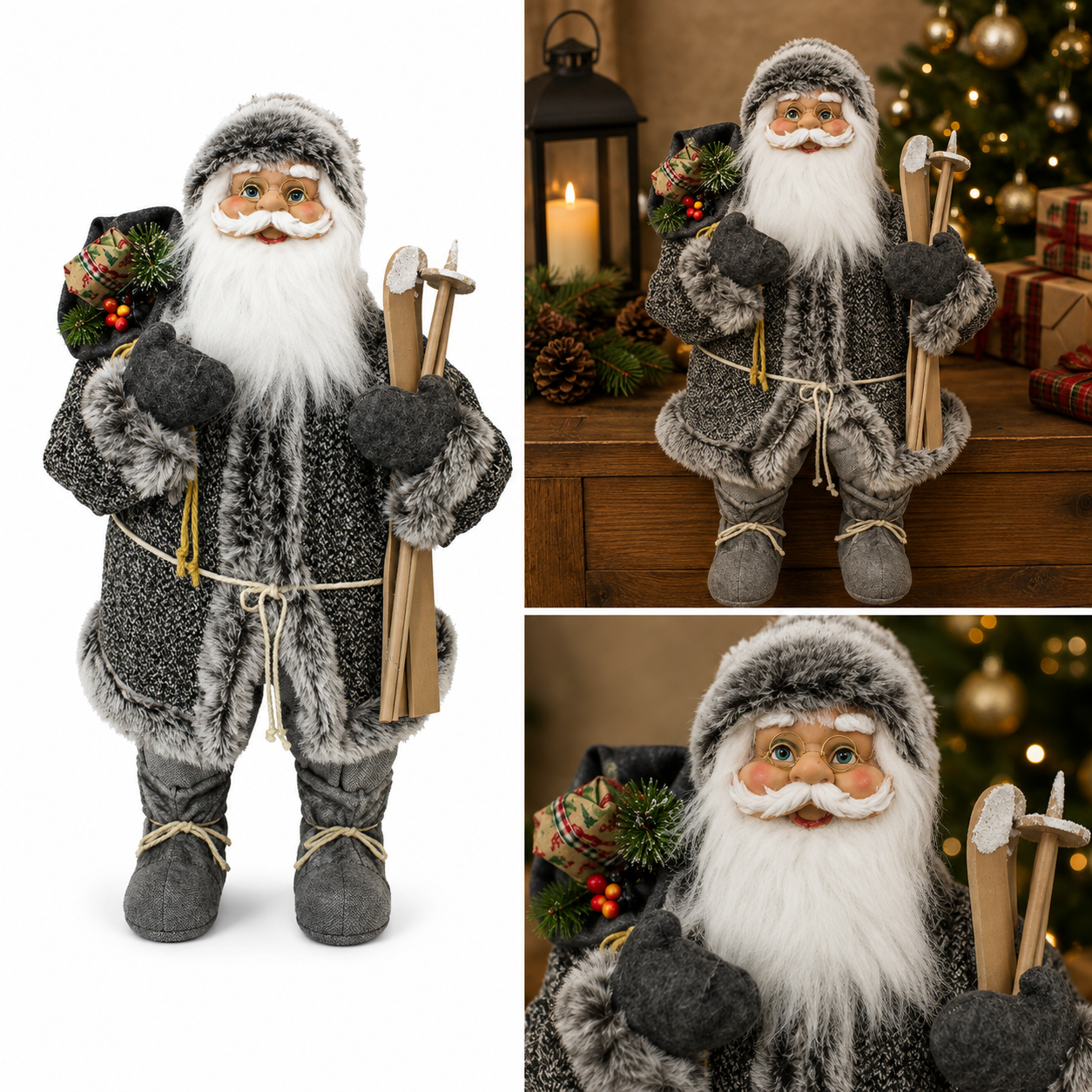Santa Claus con Esquís en Traje Nevado - Galerías el Triunfo