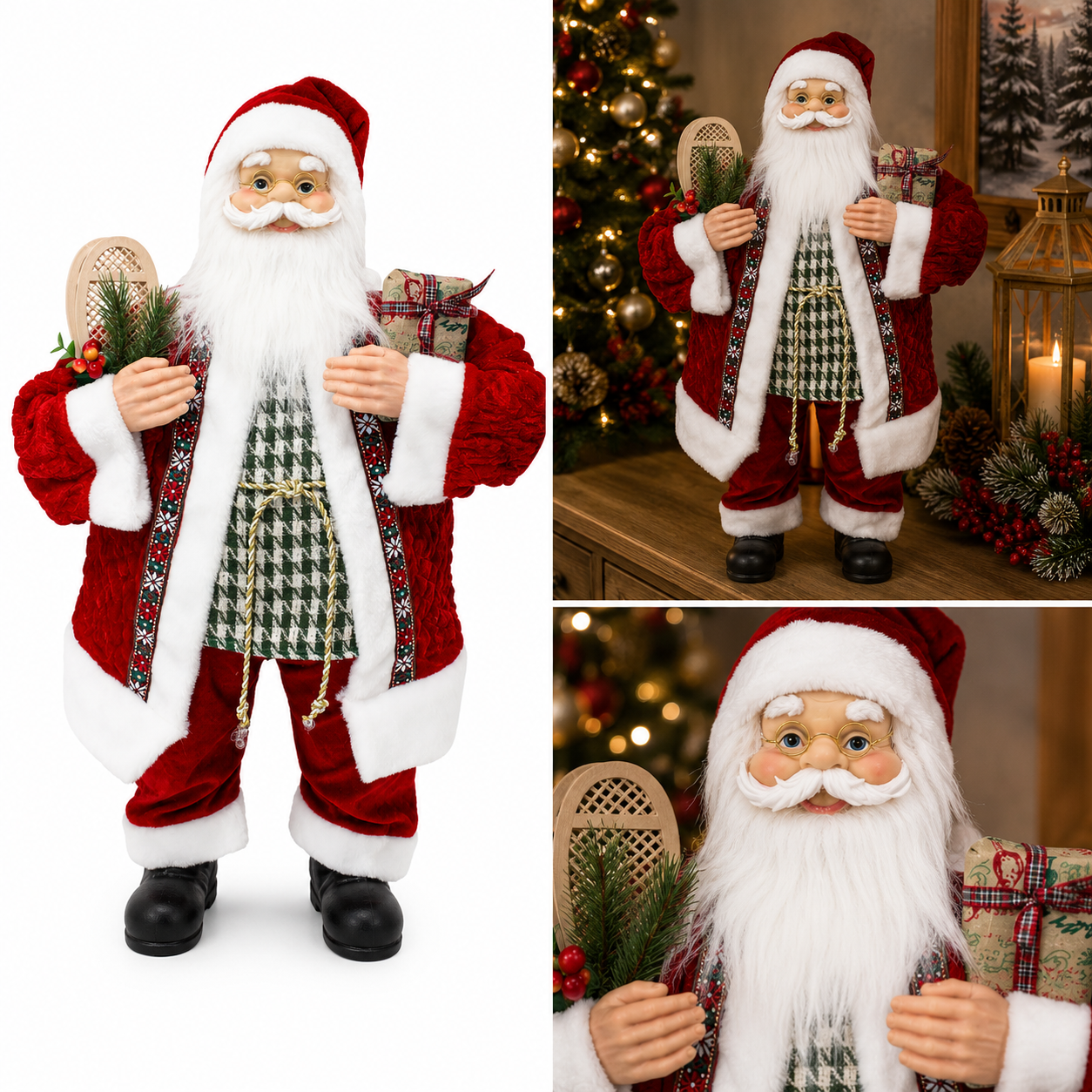 Santa con Chaleco Pata de Gallo y Raquetas - Galerías el Triunfo