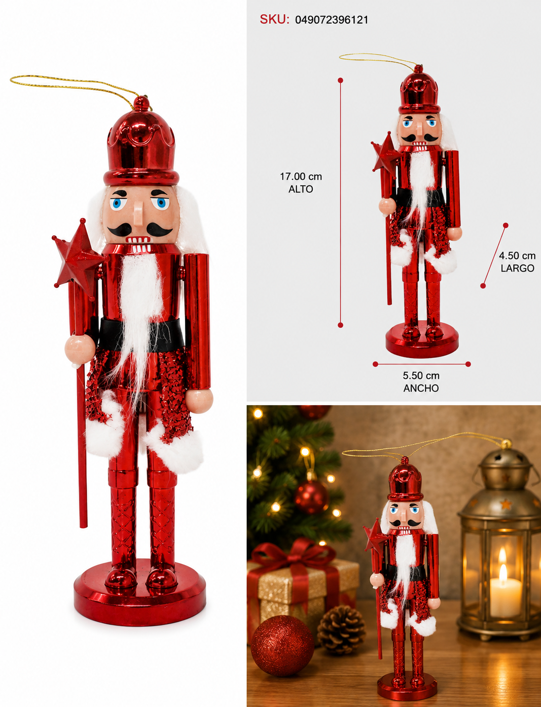 Cascanueces Rey Rojo con Cetro de Estrella – Galerías el Triunfo