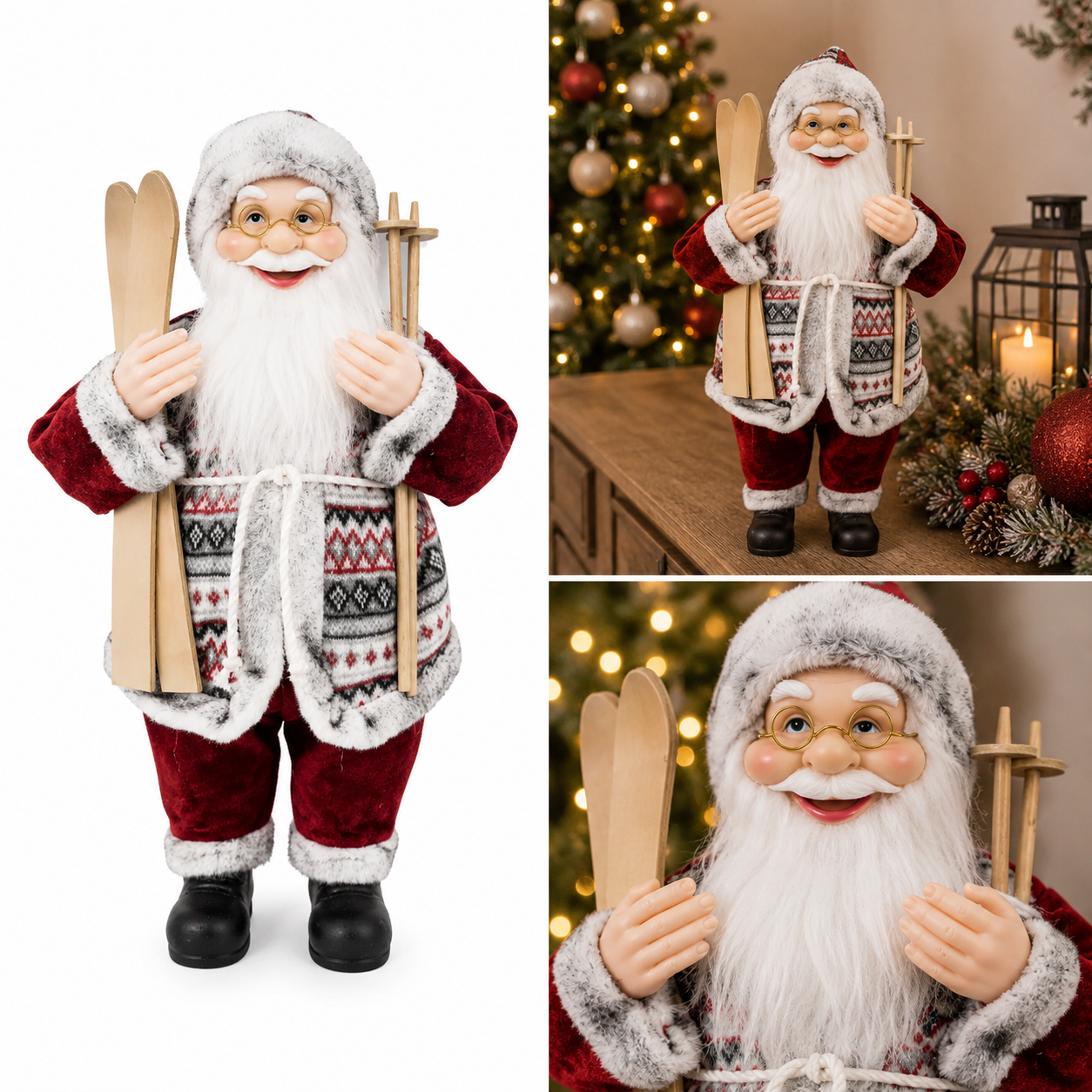 Santa Esquíador con Traje de Patrón Invernal - Galerías el Triunfo