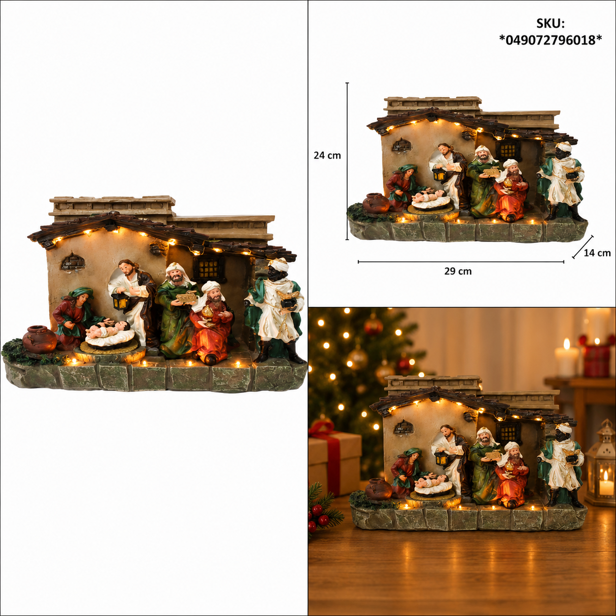 Nacimiento con Ángel, Luz LED y Sonido – Galerías el Triunfo