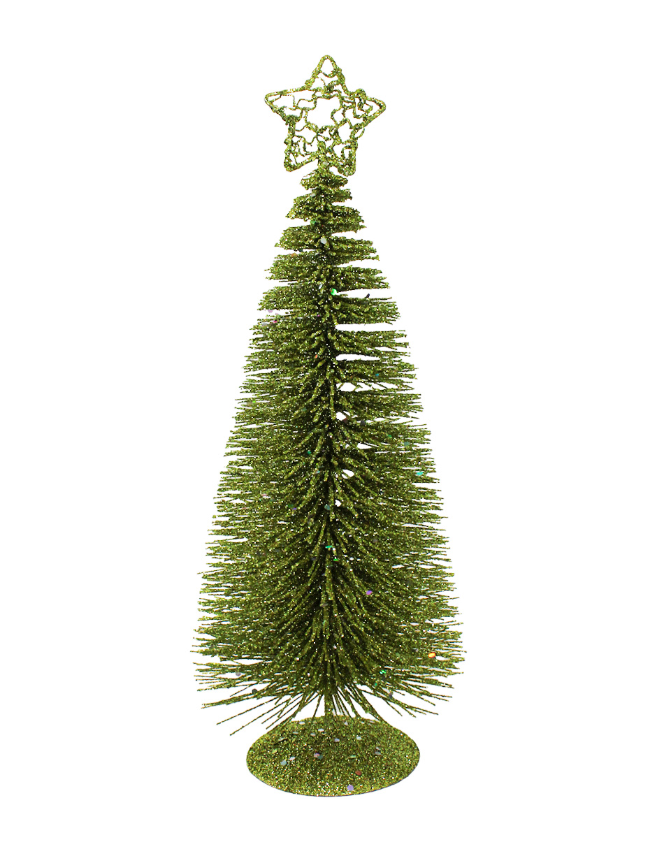 Mini Árbol Escobillón con Estrella Verde - Galerías el Triunfo