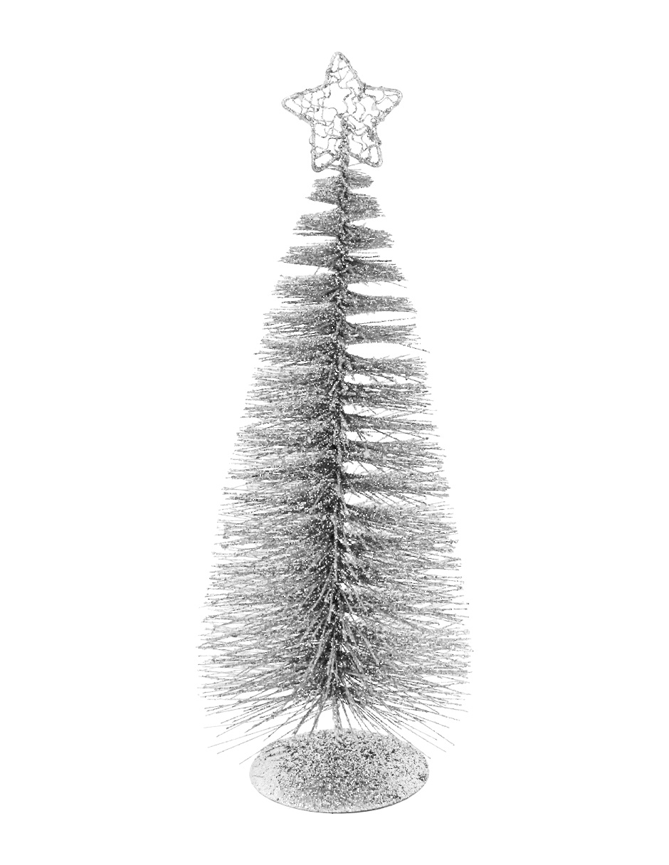 Mini Árbol Escobillón con Estrella Plateada - Galerías el Triunfo