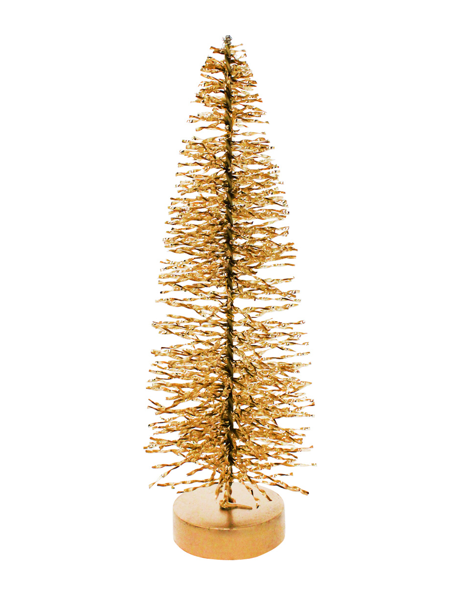 Mini Árbol Escobillón Dorado - Galerías el Triunfo