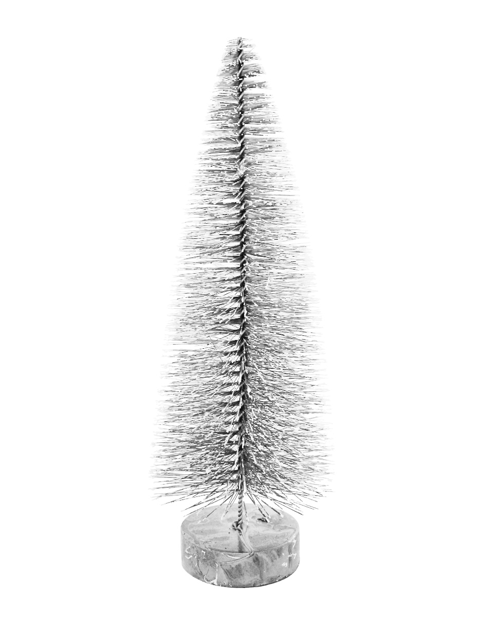 Mini Árbol Escobillón Nevado Plata - Galerías el Triunfo