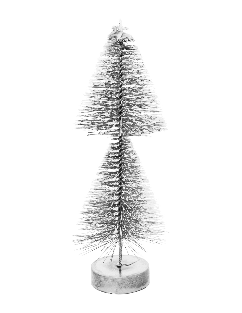 Mini Árbol Escobillón Escalonado Plateado - Galerías el Triunfo