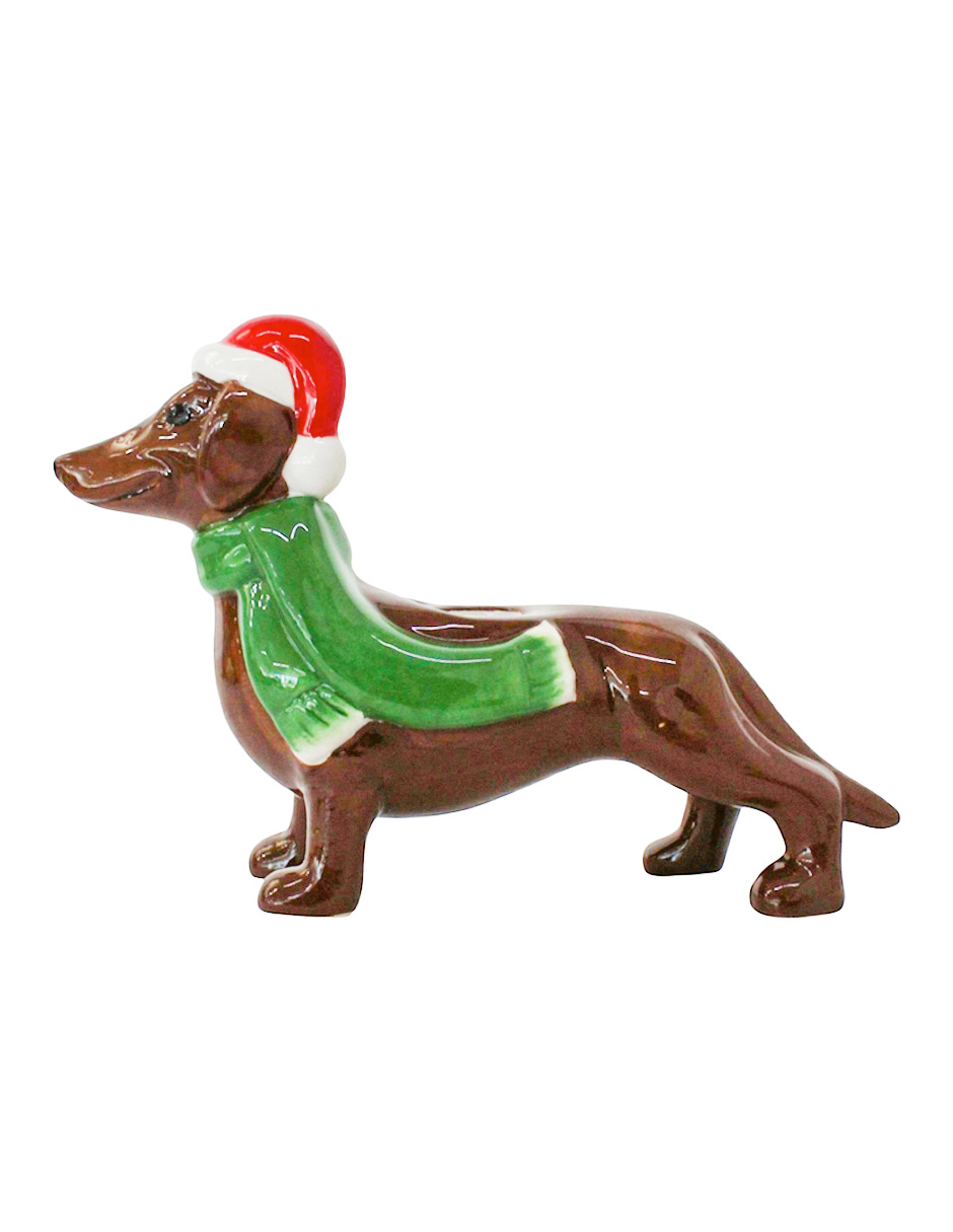 Portavela de Mesa Dachshund Navideño - Galerías el Triunfo