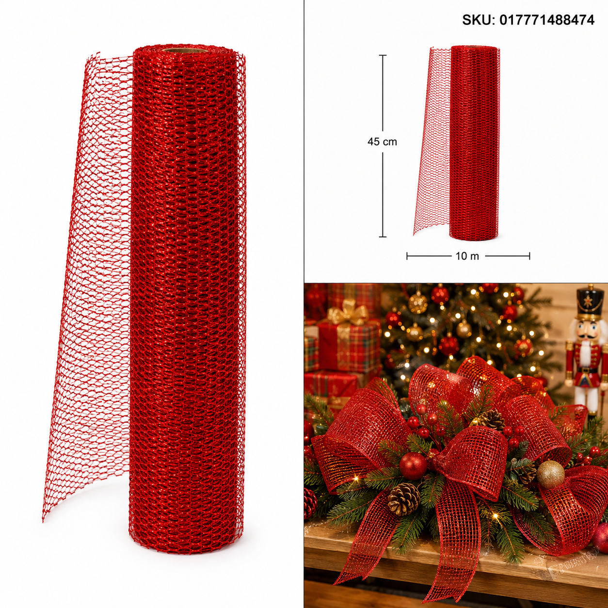 Rollo de Listón Malla Roja – Galerías el Triunfo
