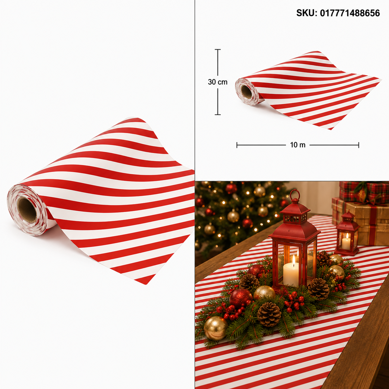 Rollo de Listón Diseño Bastones de Caramelo – Galerías el Triunfo