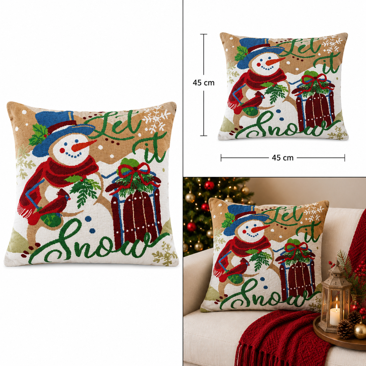 Funda para Cojín Muñeco de Nieve – Galerías el Triunfo