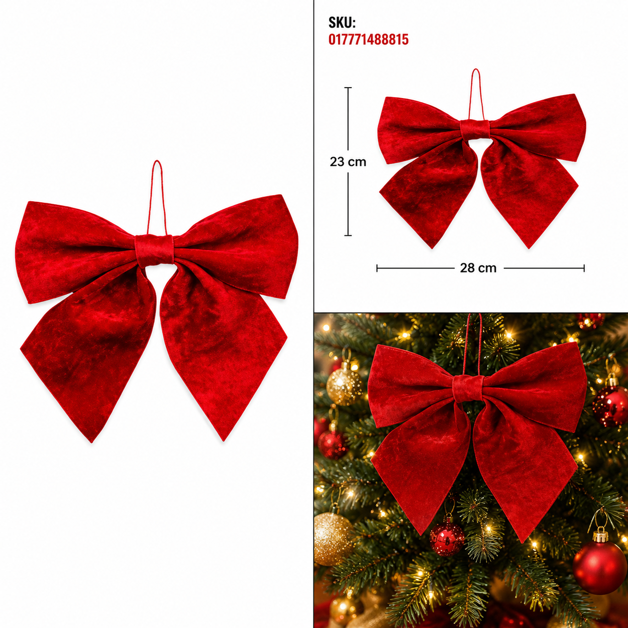 Moño Colgante de Terciopelo Rojo – Galerías el Triunfo