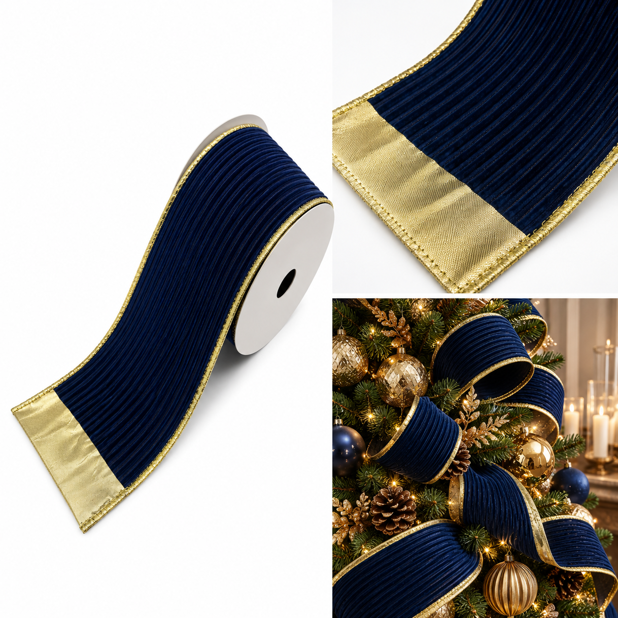 Listón Decorativo Satinado Azul Real - Galerías el Triunfo