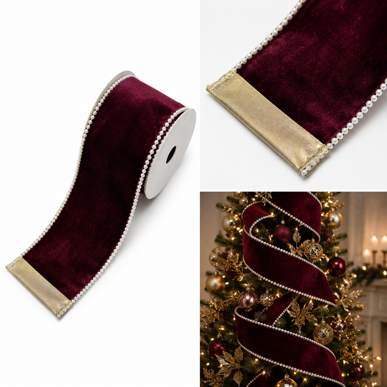 Listón Decorativo Satinado Vino - Galerías el Triunfo