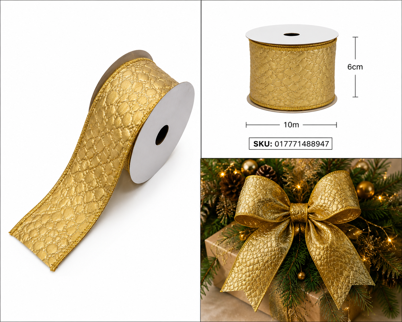 Listón Decorativo Craquelado Dorado – Galerías el Triunfo