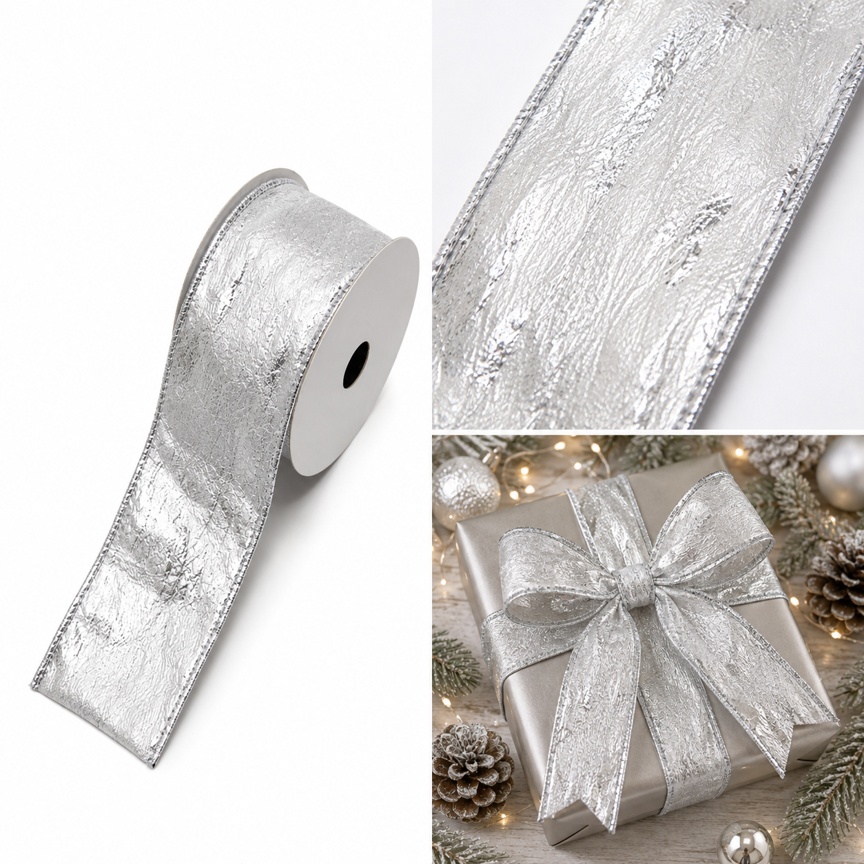 Listón Navideño Plata Imperial - Galerías el Triunfo
