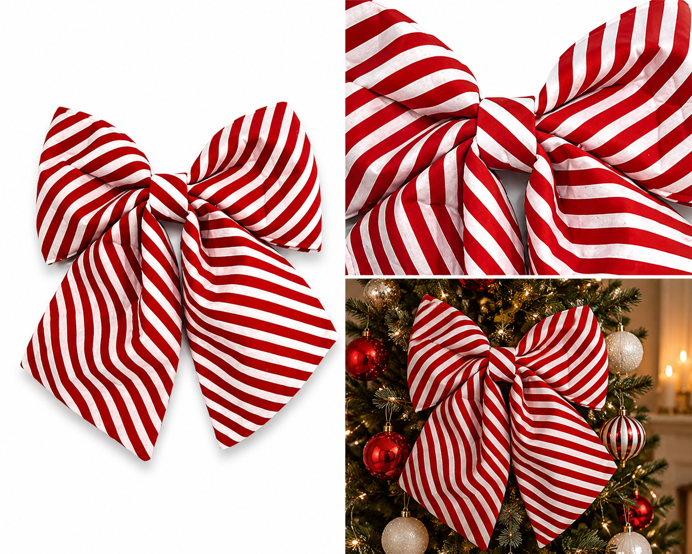 Moño Navideño Caramelo de Menta Moño Navideño Caramelo de Menta - Galerías el Triunfo- Galerías el Triunfo
