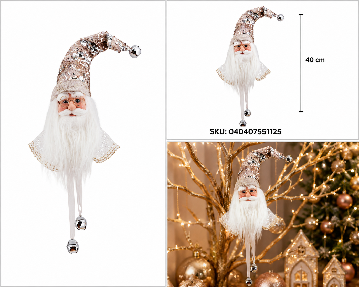 Cabeza de Santa con Gorro de Lentejuelas Rosas – Galerías el Triunfo