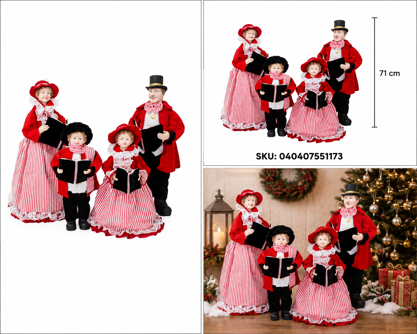 Familia de Cantores Navideños con Vestuario a Rayas – Galerías el Triunfo