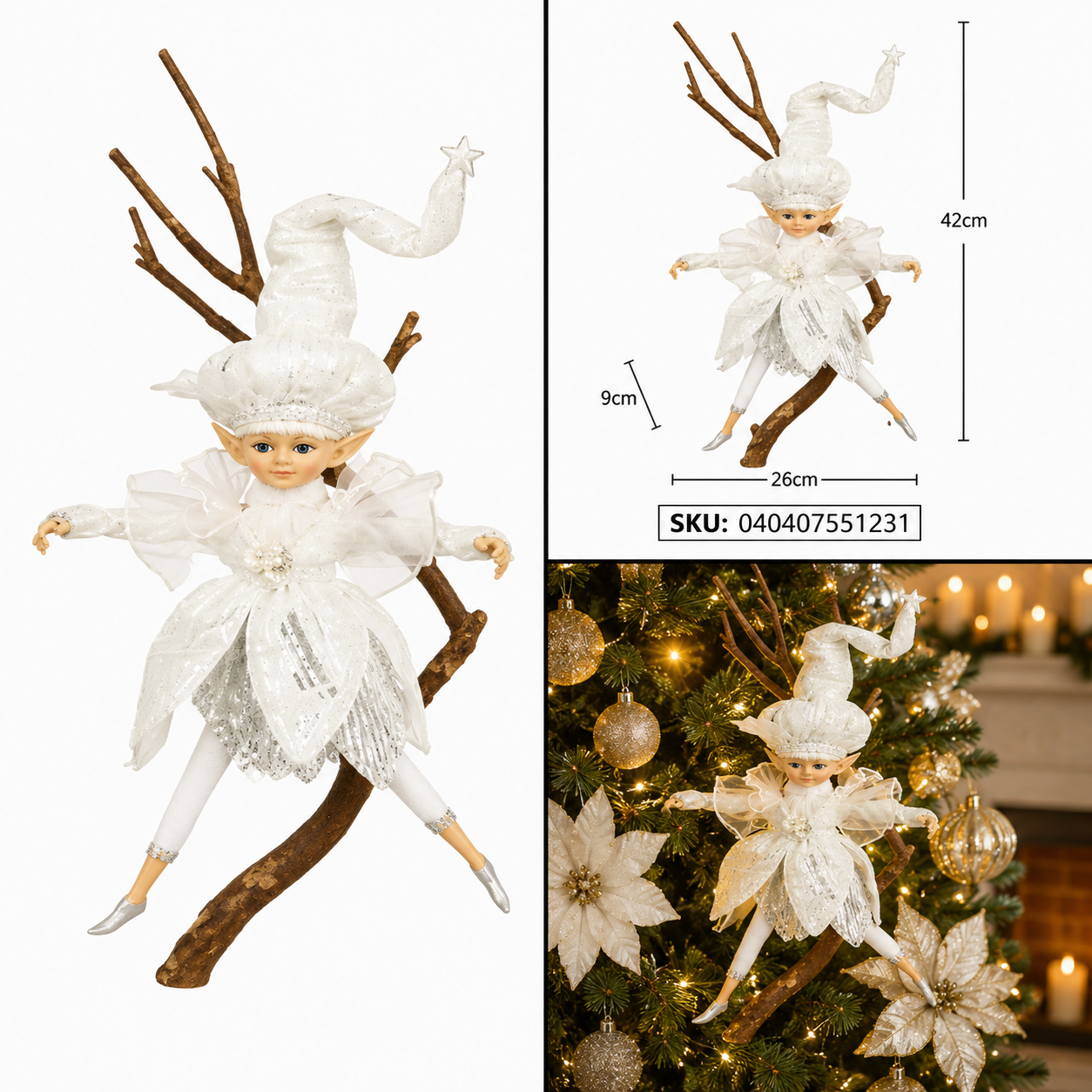 Hada Blanca con Vestido de Flores – Galerías el Triunfo