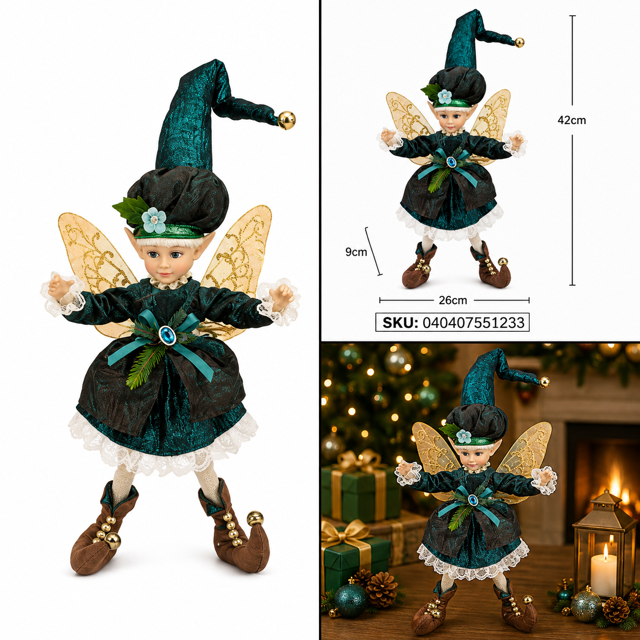 Hada Verde con Alas de Gorro Largo – Galerías el Triunfo