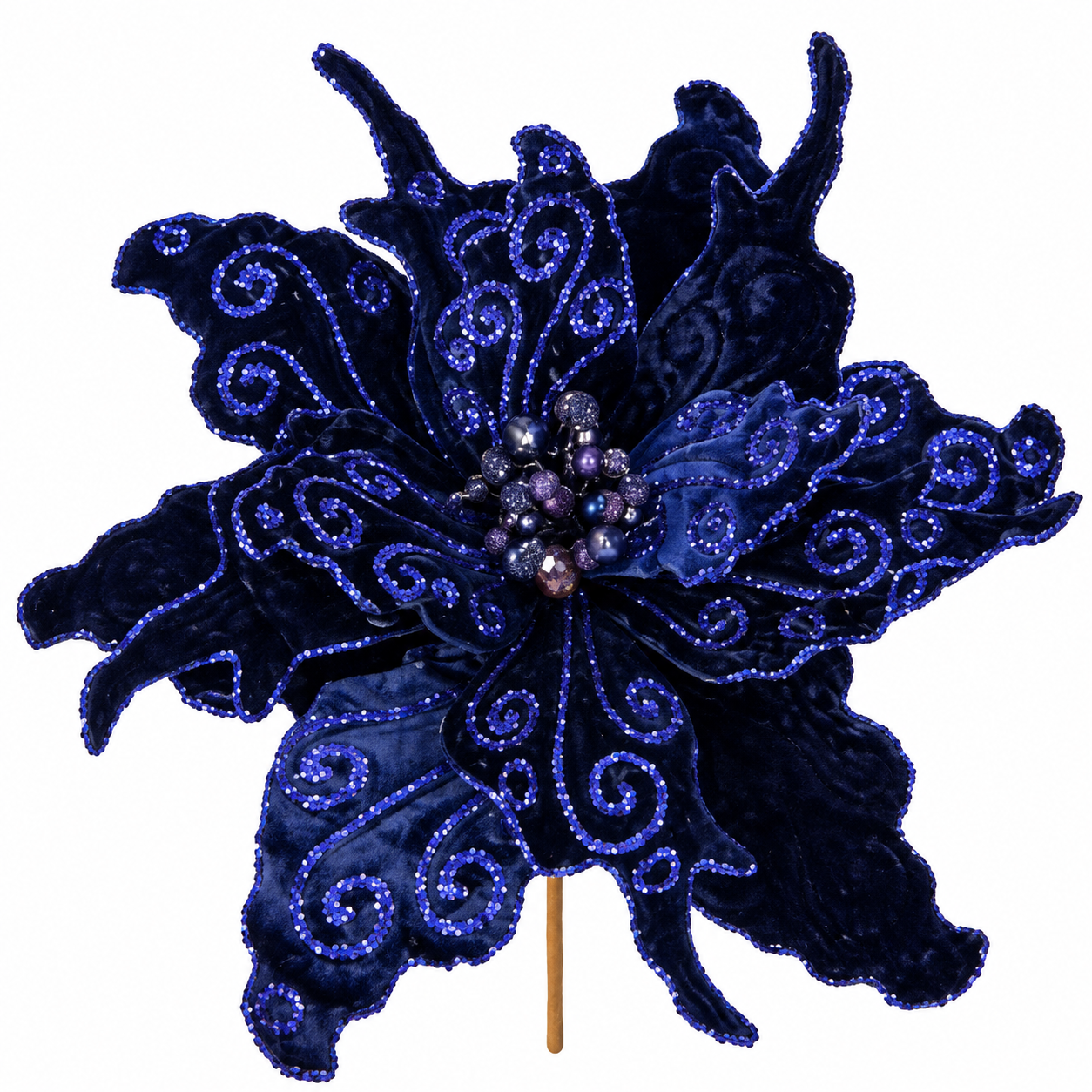 Pick de Nochebuena Azul con Detalles Brillantes – Galerías el Triunfo