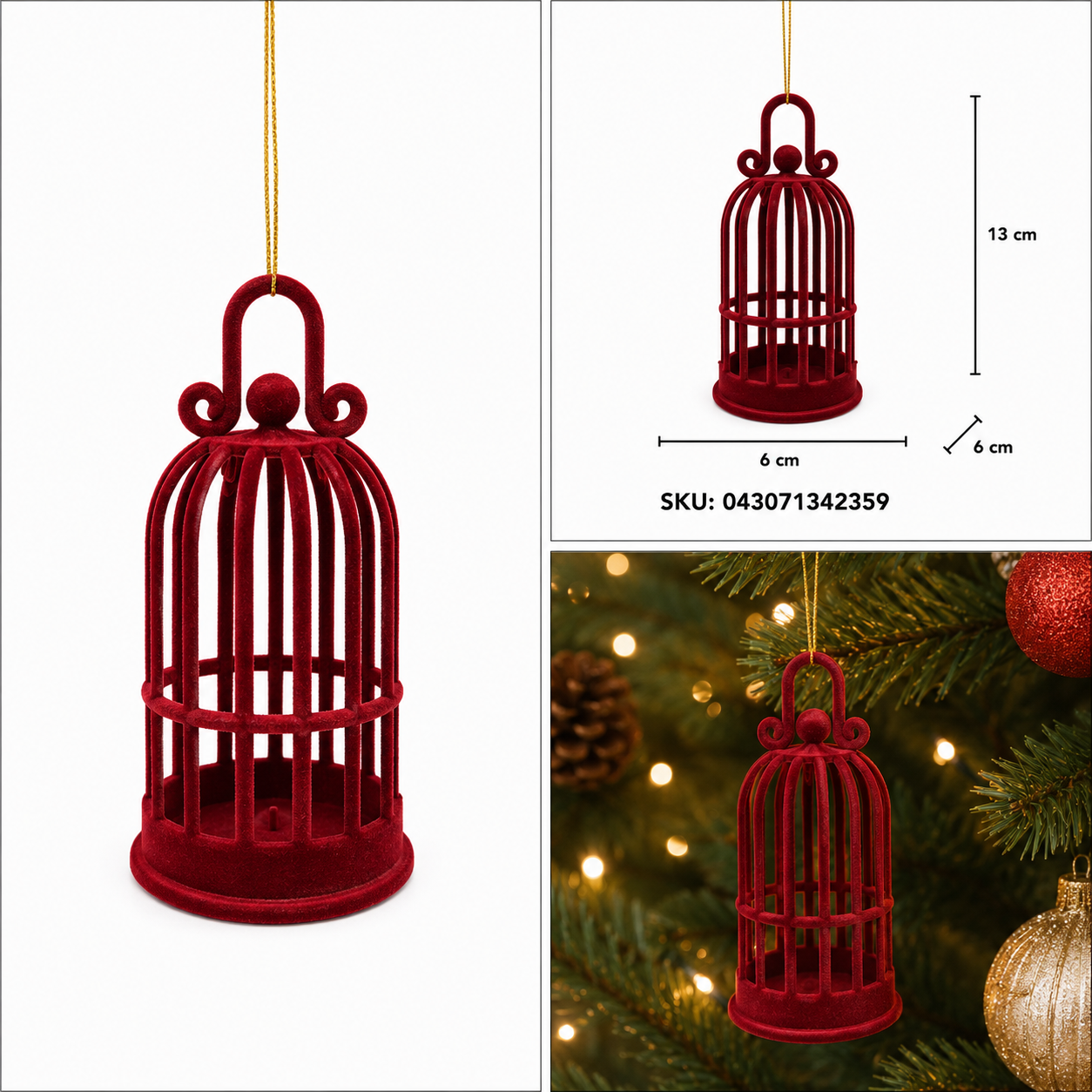 Colgante Navideño Farol Vino- Galerías el Triunfo