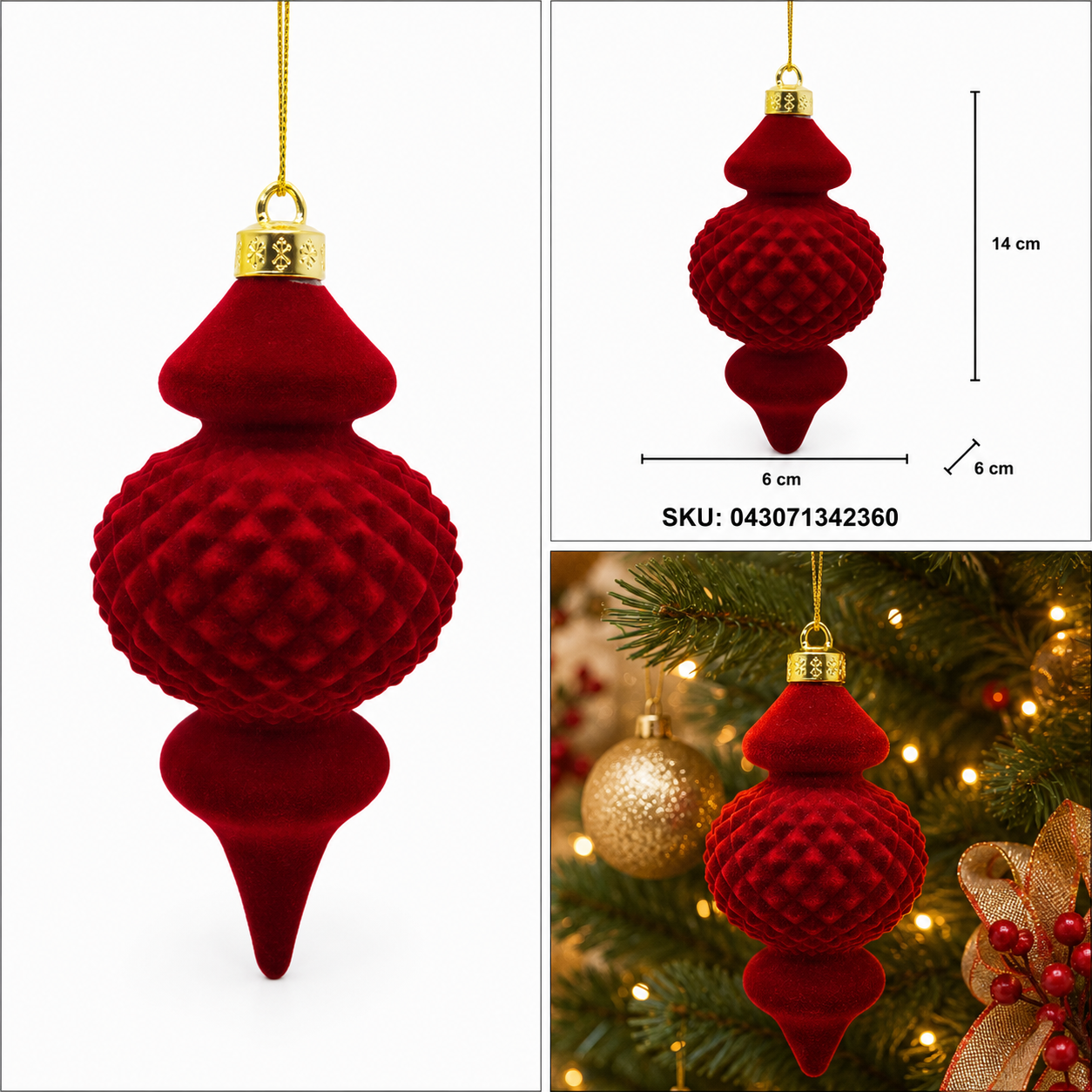 Colgante Navideño Gota Imperial Vino- Galerías el Triunfo
