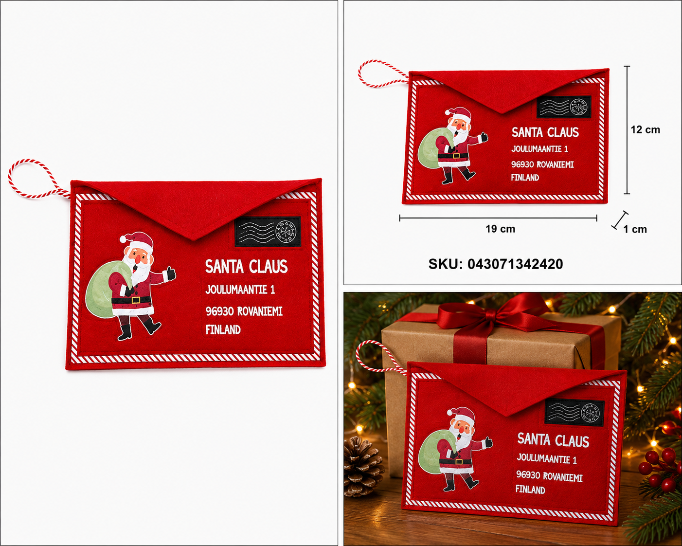 Adorno Navideño Sobre de Correos Santa Claus – Galerías el Triunfo