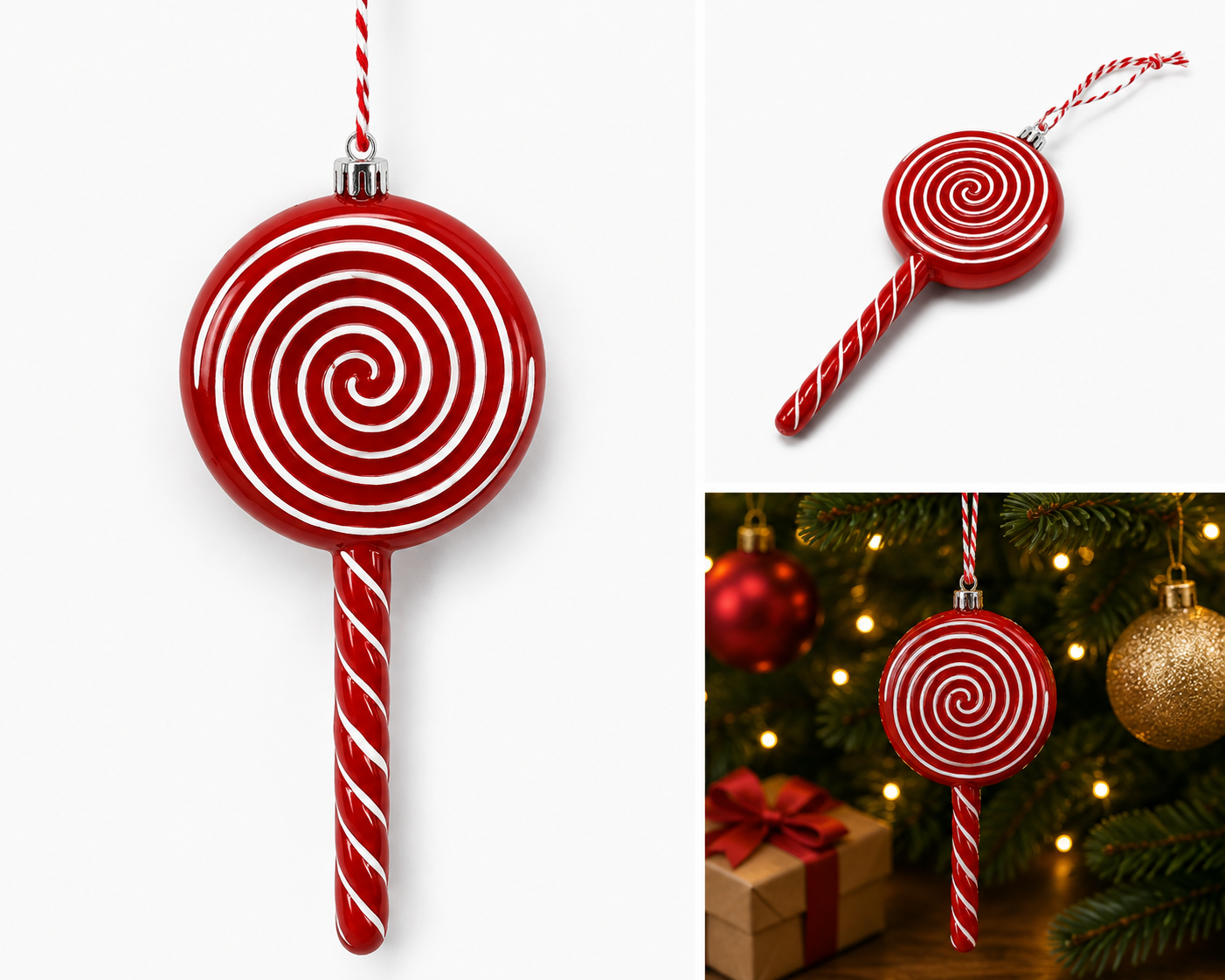 Colgante Navideño Paleta de Caramelo en Espiral - Galerías el Triunfo